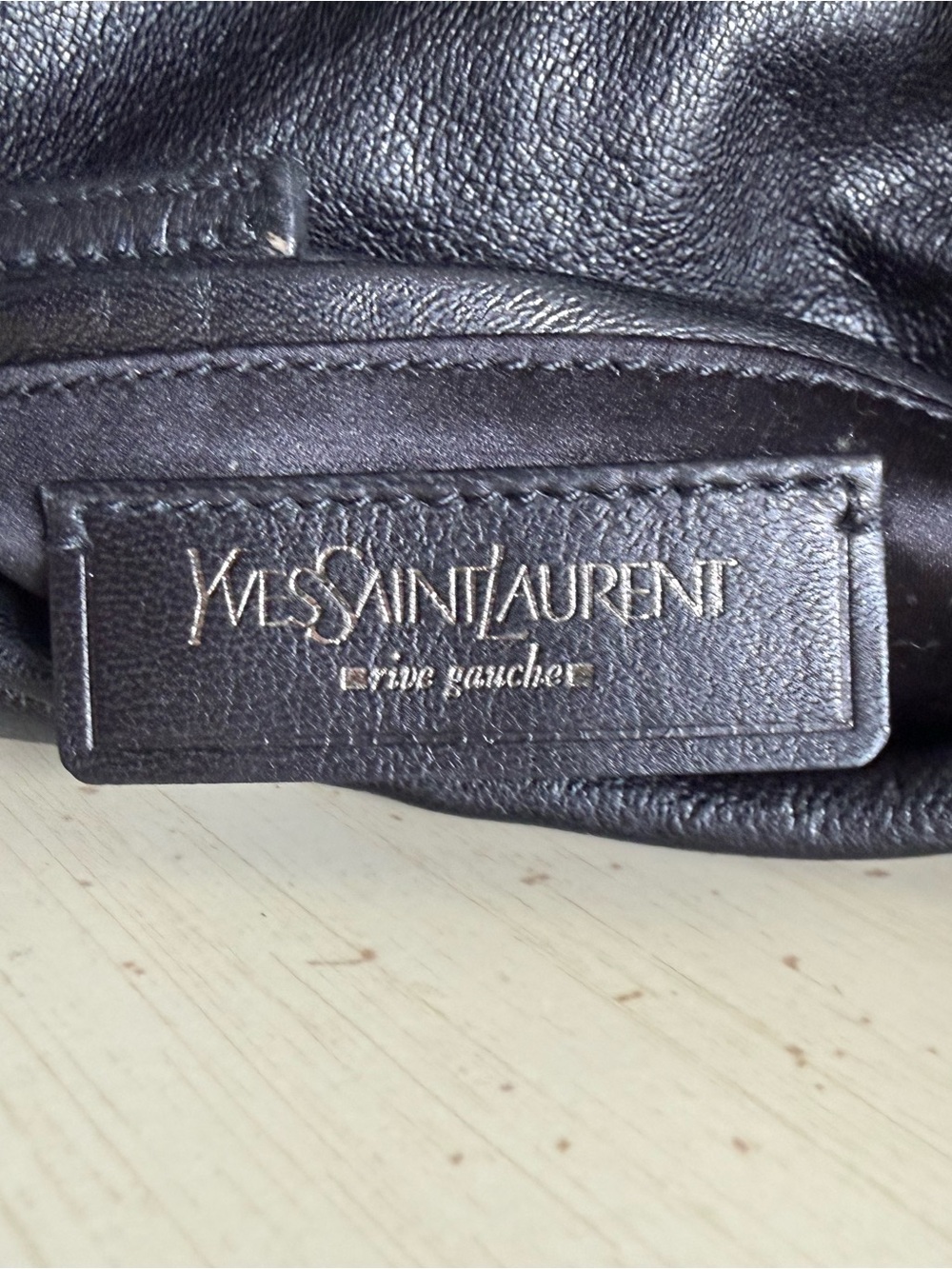 Yves Saint Laurent Black Gathered Leather Shoulder Bag - Picture 10 of 16